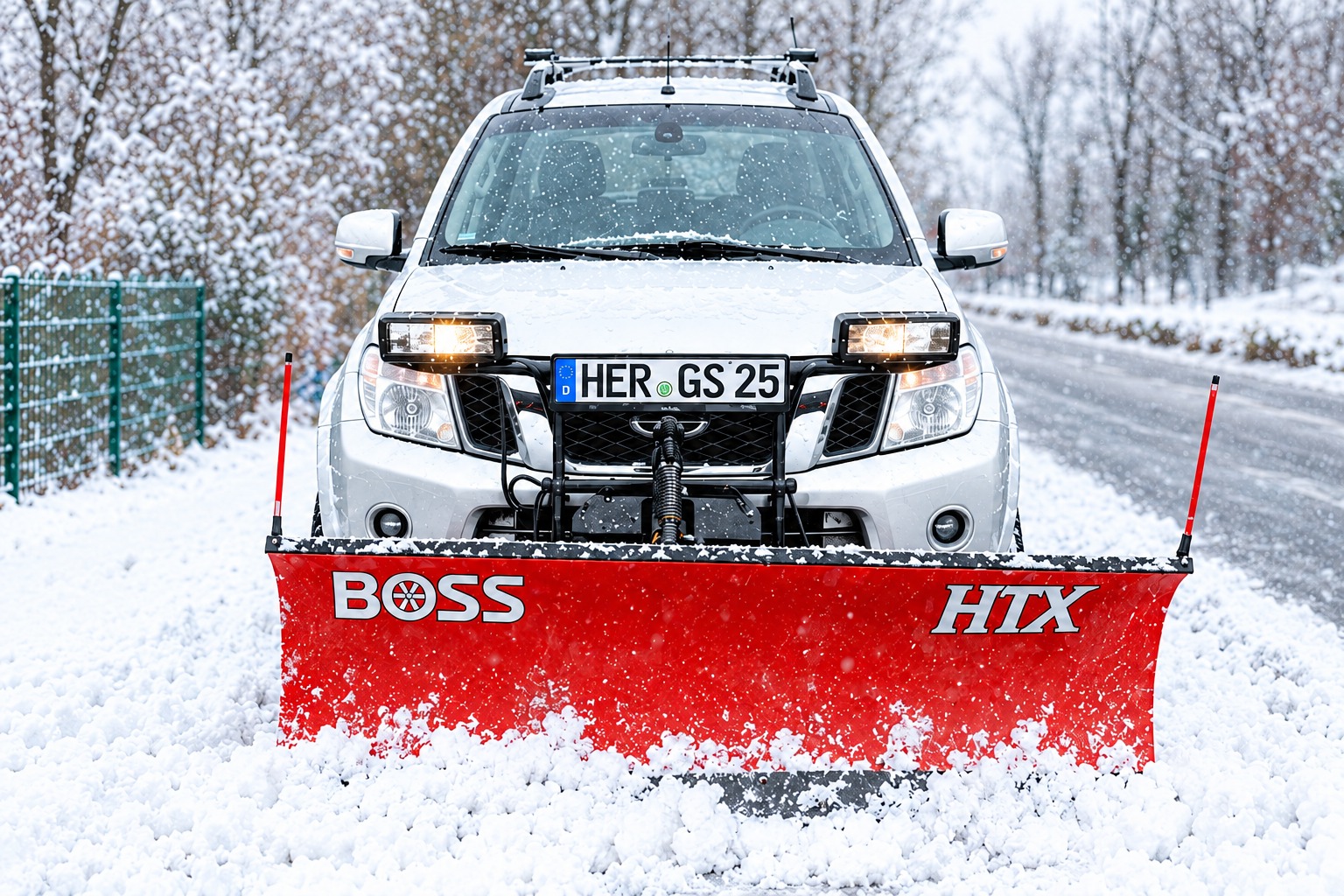 Winterdienst-Fahrzeug mit Schneepflug